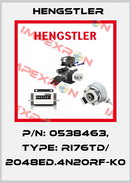 p/n: 0538463, Type: RI76TD/ 2048ED.4N20RF-K0 Hengstler