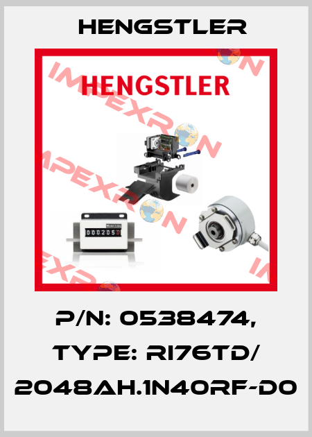 p/n: 0538474, Type: RI76TD/ 2048AH.1N40RF-D0 Hengstler