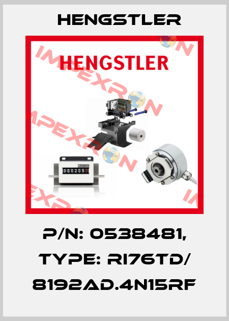 p/n: 0538481, Type: RI76TD/ 8192AD.4N15RF Hengstler