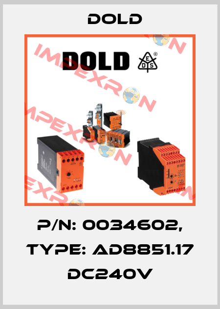 p/n: 0034602, Type: AD8851.17 DC240V Dold