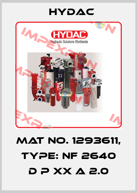 Mat No. 1293611, Type: NF 2640 D P XX A 2.0 Hydac