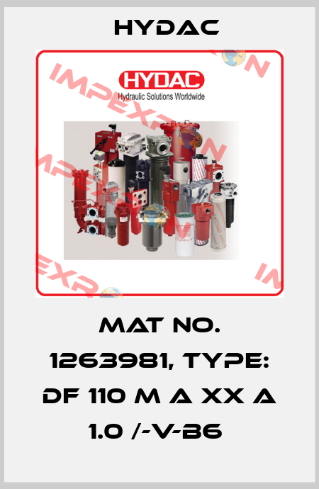 Mat No. 1263981, Type: DF 110 M A XX A 1.0 /-V-B6  Hydac