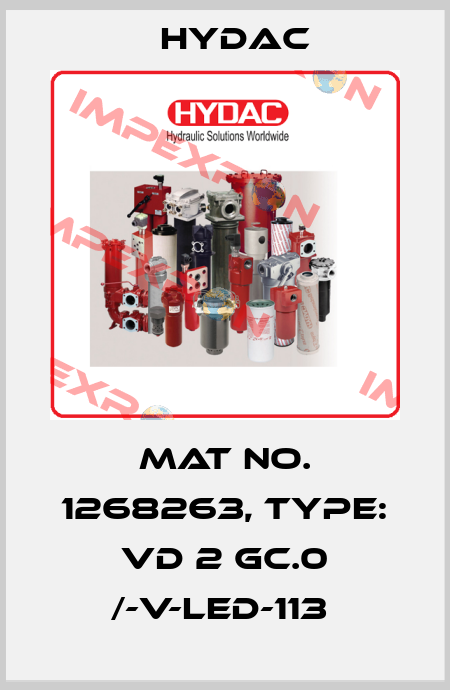 Mat No. 1268263, Type: VD 2 GC.0 /-V-LED-113  Hydac