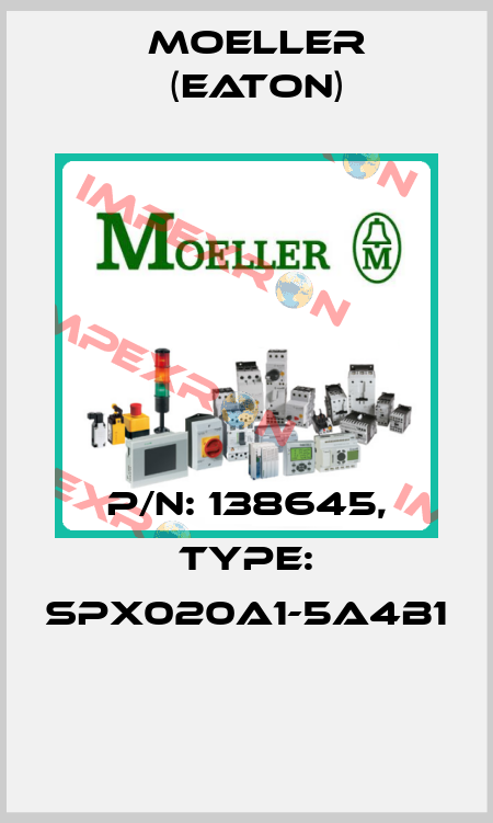 P/N: 138645, Type: SPX020A1-5A4B1  Moeller (Eaton)