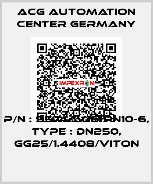 P/N : S574AV16-PN10-6, Type : DN250, GG25/1.4408/VITON ACG Automation Center Germany