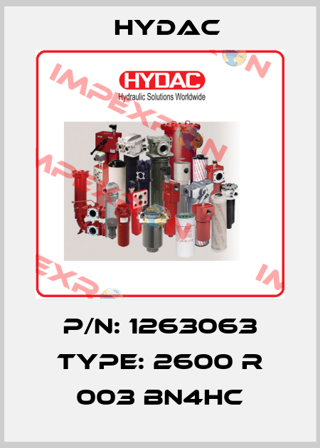 P/N: 1263063 Type: 2600 R 003 BN4HC Hydac
