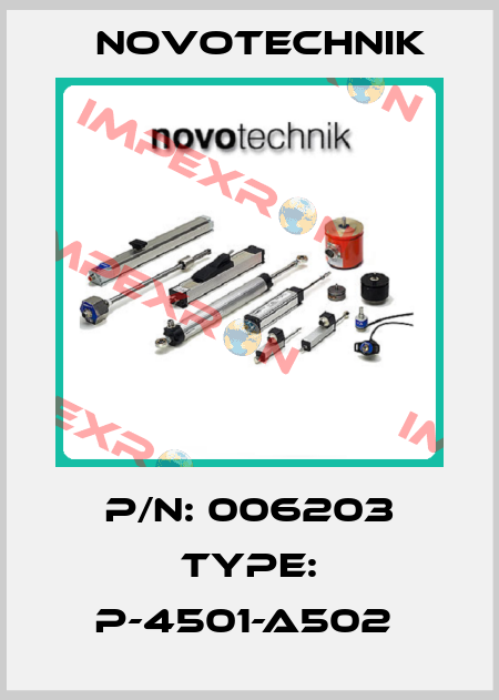 P/N: 006203 Type: P-4501-A502  Novotechnik