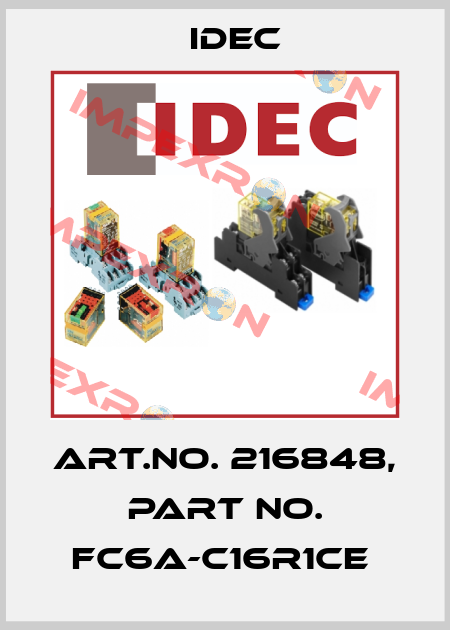 Art.No. 216848, Part No. FC6A-C16R1CE  Idec