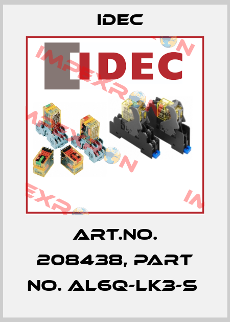Art.No. 208438, Part No. AL6Q-LK3-S  Idec