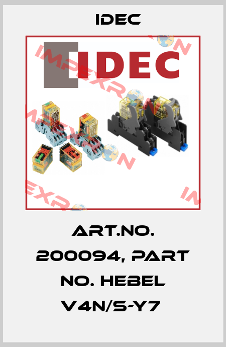 Art.No. 200094, Part No. Hebel V4N/S-Y7  Idec