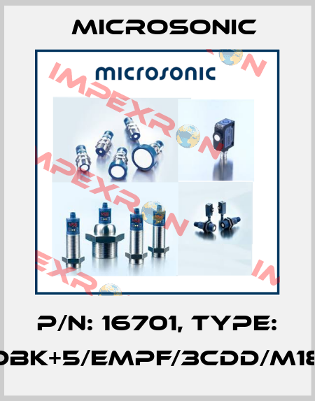 p/n: 16701, Type: dbk+5/Empf/3CDD/M18 Microsonic
