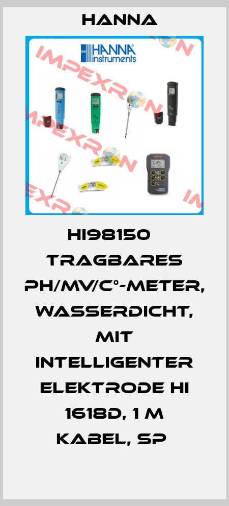 HI98150   TRAGBARES PH/MV/C°-METER, WASSERDICHT, MIT INTELLIGENTER ELEKTRODE HI 1618D, 1 M KABEL, SP  Hanna