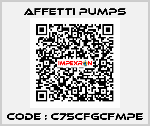 Code : C75CFGCFMPE Affetti pumps
