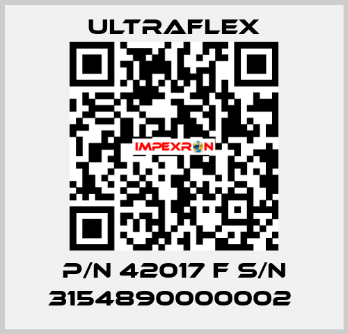 P/N 42017 F S/N 3154890000002  Ultraflex