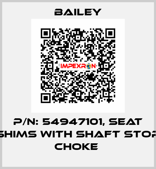P/N: 54947101, SEAT SHIMS WITH SHAFT STOP CHOKE  Bailey