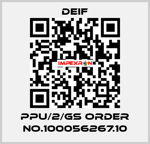 PPU/2/Gs ORDER No.100056267.10 Deif