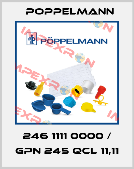 246 1111 0000 / GPN 245 QCL 11,11 Poppelmann