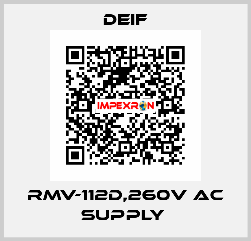RMV-112D,260V AC SUPPLY  Deif