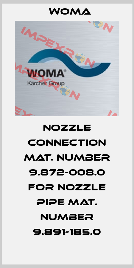 Nozzle connection mat. number 9.872-008.0 for Nozzle pipe mat. number 9.891-185.0 Woma