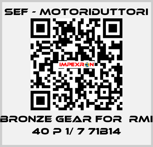 bronze gear for  RMI 40 P 1/ 7 71B14 SEF - MOTORIDUTTORI