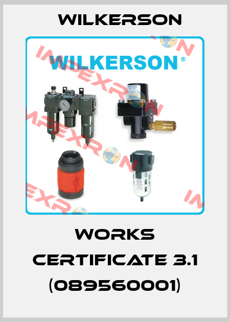 Works certificate 3.1 (089560001) Wilkerson