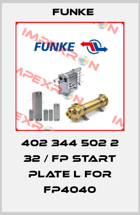 402 344 502 2 32 / FP start plate L for FP4040 Funke