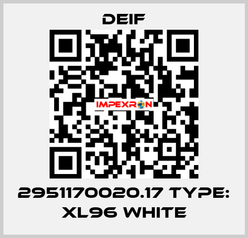 2951170020.17 Type: XL96 white Deif