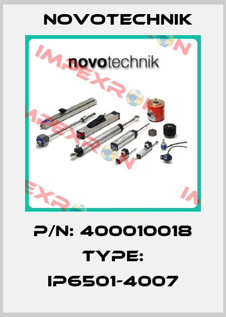 P/n: 400010018 Type: IP6501-4007 Novotechnik