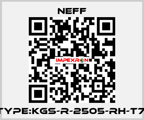 Type:KGS-R-2505-RH-T7  Neff