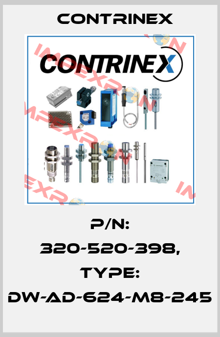 p/n: 320-520-398, Type: DW-AD-624-M8-245 Contrinex