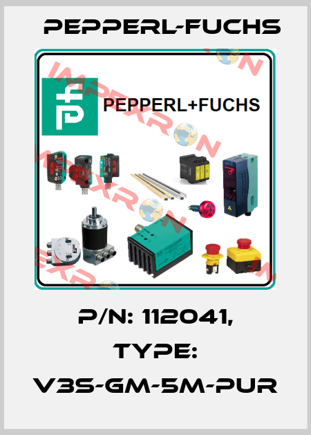 p/n: 112041, Type: V3S-GM-5M-PUR Pepperl-Fuchs