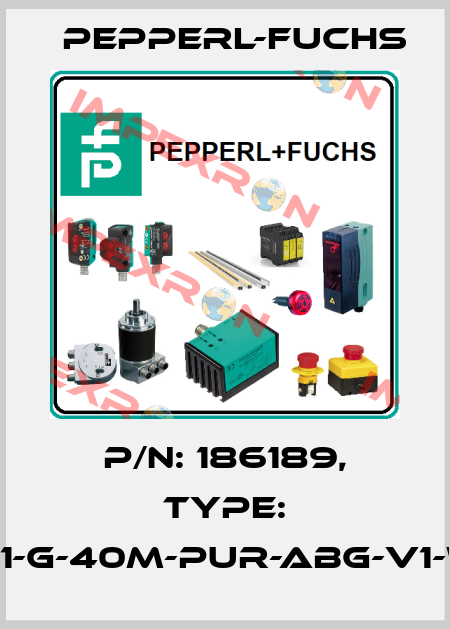 p/n: 186189, Type: V1-G-40M-PUR-ABG-V1-W Pepperl-Fuchs