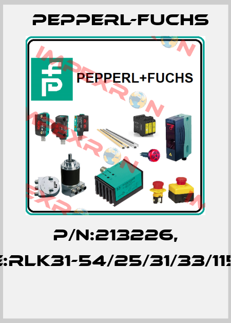P/N:213226, Type:RLK31-54/25/31/33/115-15M  Pepperl-Fuchs
