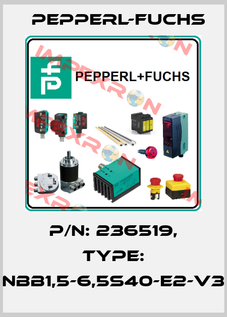 P/N: 236519, Type: NBB1,5-6,5S40-E2-V3 Pepperl-Fuchs