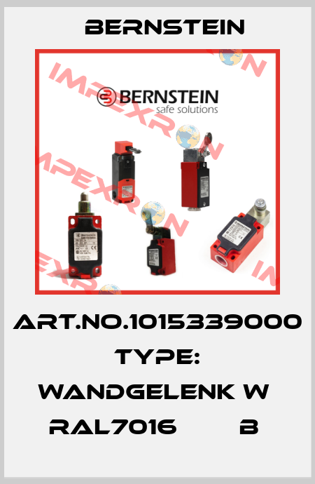 Art.No.1015339000 Type: WANDGELENK W  RAL7016        B  Bernstein