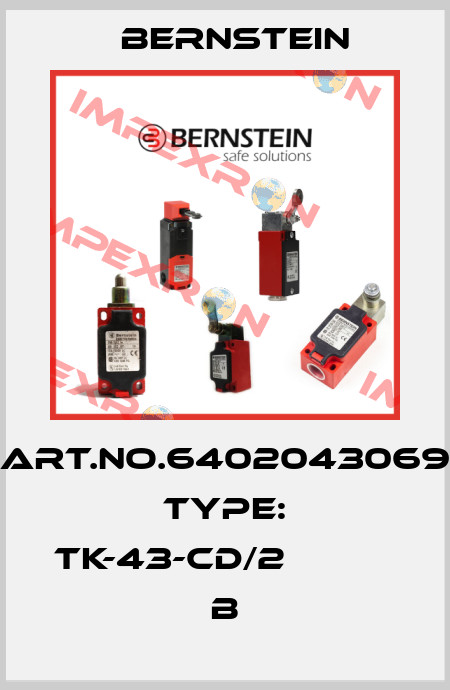 Art.No.6402043069 Type: TK-43-CD/2                   B Bernstein