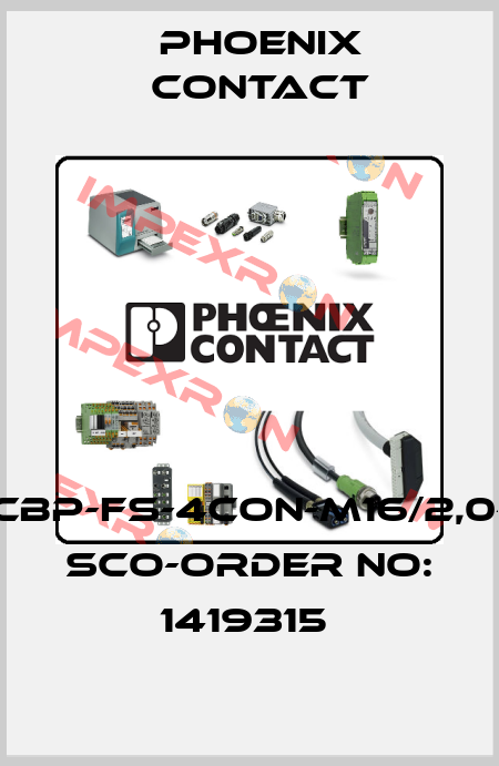 SACCBP-FS-4CON-M16/2,0-PUR SCO-ORDER NO: 1419315  Phoenix Contact