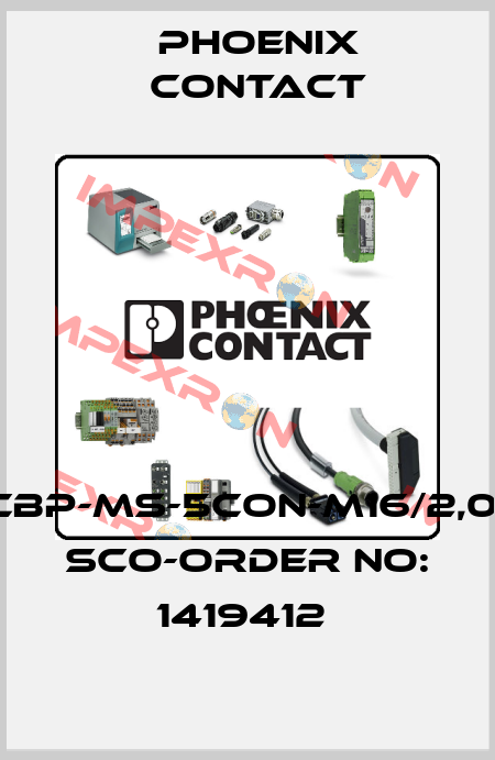 SACCBP-MS-5CON-M16/2,0-PUR SCO-ORDER NO: 1419412  Phoenix Contact