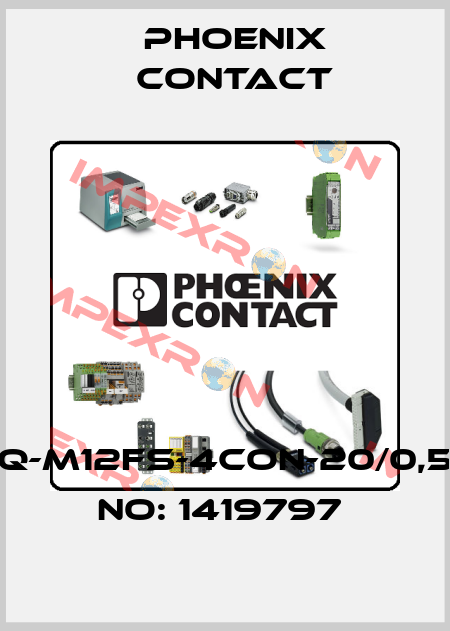 SACC-SQ-M12FS-4CON-20/0,5-ORDER NO: 1419797  Phoenix Contact