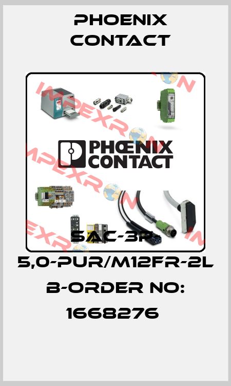 SAC-3P- 5,0-PUR/M12FR-2L B-ORDER NO: 1668276  Phoenix Contact