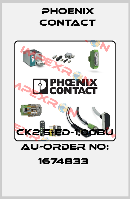 CK2,5-ED-1,00BU AU-ORDER NO: 1674833  Phoenix Contact