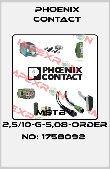 MSTBV 2,5/10-G-5,08-ORDER NO: 1758092  Phoenix Contact