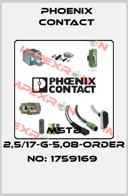 MSTB 2,5/17-G-5,08-ORDER NO: 1759169  Phoenix Contact