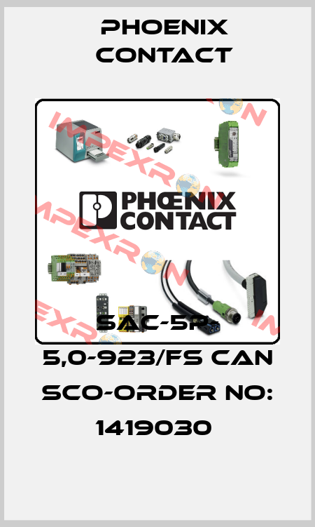 SAC-5P- 5,0-923/FS CAN SCO-ORDER NO: 1419030  Phoenix Contact