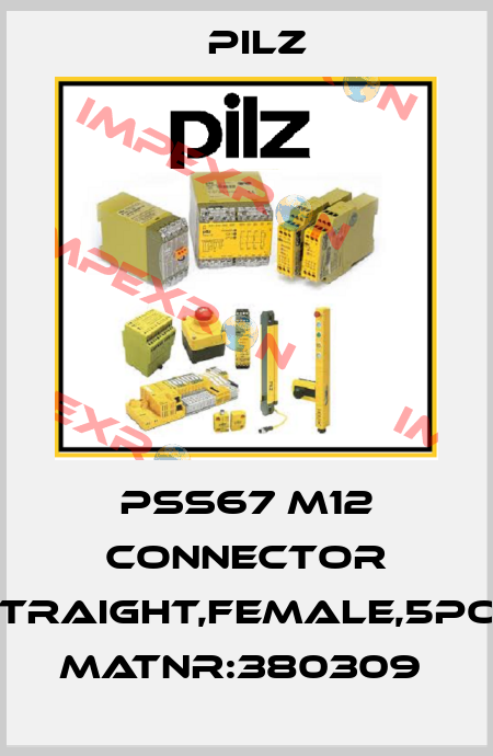 PSS67 M12 connector straight,female,5pol MatNr:380309  Pilz