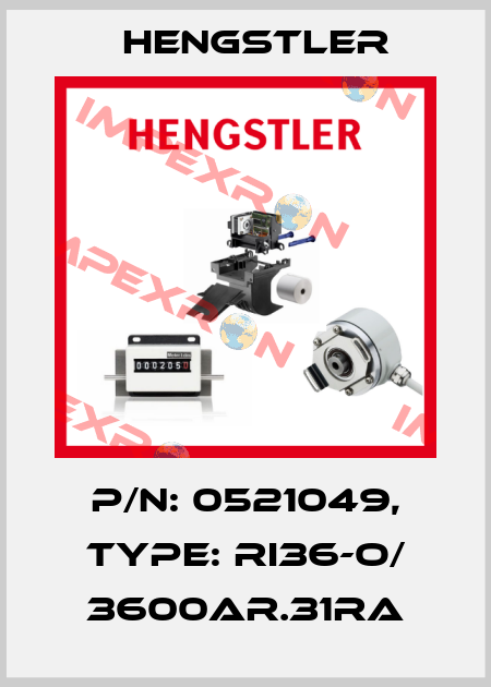 p/n: 0521049, Type: RI36-O/ 3600AR.31RA Hengstler