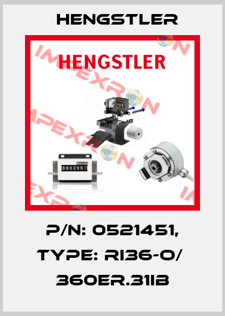 p/n: 0521451, Type: RI36-O/  360ER.31IB Hengstler