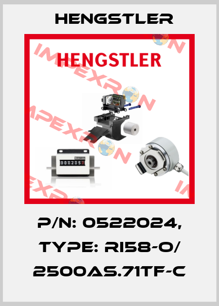 p/n: 0522024, Type: RI58-O/ 2500AS.71TF-C Hengstler