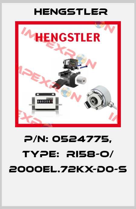 P/N: 0524775, Type:  RI58-O/ 2000EL.72KX-D0-S  Hengstler