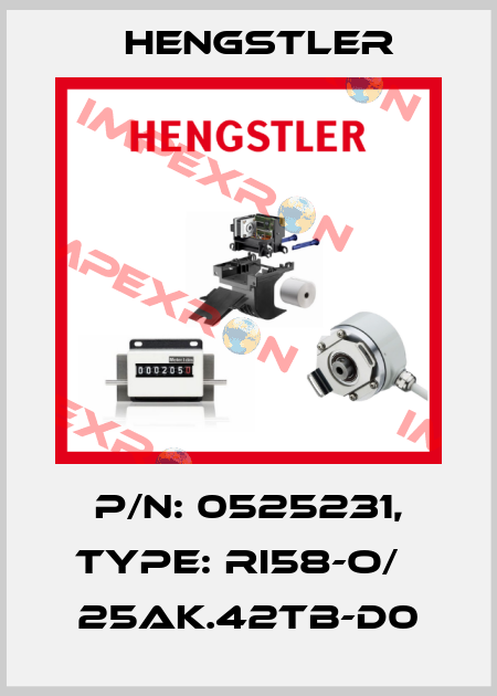 p/n: 0525231, Type: RI58-O/   25AK.42TB-D0 Hengstler